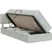 vidaXL Opbergbed met hoofdeinde Lichtgrijs 100 x 200 cm Fluweel