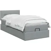 vidaXL Ottoman bed met matras Lichtgrijs 90 x 190 cm Stof