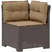 vidaXL 2-Zits Tu bank met Kussens Rattan Look 2-zits PP Lichtgrijs