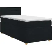 vidaXL Boxspringbed met matras met hoofdeinde Zwart 100 x 200 cm Stof