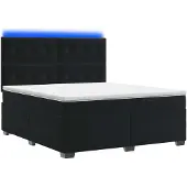 vidaXL Boxspringbed met matras, zwart, 140 x 190 cm, fluweel