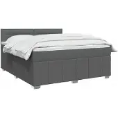 vidaXL Boxspringbed met matras, donkergrijs, 160 x 200 cm, gestoffeerd