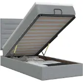 vidaXL Ottoman bed met matras Lichtgrijs 100 x 200 cm Stof