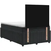 vidaXL Boxspringbed met matras Zwart 120 x 190 cm Fluweel