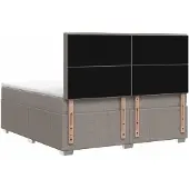 vidaXL Boxspringbed met matras met hoofdeinde Taupe 140 x 200 cm Stof