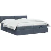 vidaXL Ottoman bed met matras met hoofdeinde 2 st Donkergrijs Fluweel