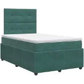 vidaXL Boxspringbed met matras Donkergroen 120 x 200 cm Fluweel