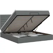 vidaXL Ottoman bed met matras Donkergrijs 140 x 190 cm Stof