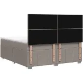 vidaXL Boxspringbed met matras met hoofdeinde Taupe 140 x 200 cm Stof
