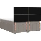 vidaXL Boxspringbed met matras, taupekleurig, 140 x 190 cm, met stoffen bekleding