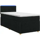 vidaXL Boxspringbed met matras, zwart, 90 x 190 cm, gestoffeerd