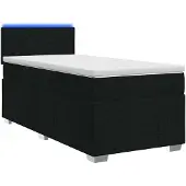 vidaXL Boxspringbed met matras, zwart, 90 x 200 cm, gestoffeerd