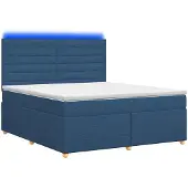vidaXL Boxspringbed met matras en hoofdeinde, blauw, 140 x 200 cm, stof