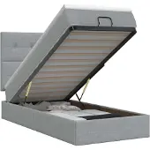 vidaXL Ottoman bed met matras Lichtgrijs 90 x 190 cm Stof