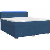 vidaXL Boxspringbed met matras en hoofdeinde, blauw, 140 x 200 cm, stof