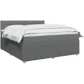 vidaXL Boxspringbed met matras, donkergrijs, 140 x 190 cm, gestoffeerd