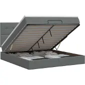 vidaXL Ottoman bed met matras, donkergrijs, 140 x 190 cm, gestoffeerd