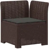 vidaXL 4-Zitter Tuin Sofa met Kussens Rattan Look PP Bruin