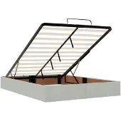 vidaXL Ottomanbed met matras en LED-verlichting, lichtgrijs, 140 x 200 cm, fluweel