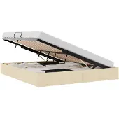 vidaXL Ottoman bedframe met opbergruimte, crème, 180 x 200 cm, stof