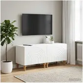 vidaXL Tv-meubel Wit Bewerkt hout