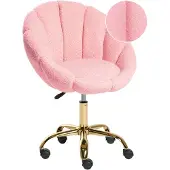 Beliani ANNABELLE - Bureaustoel - Roze - Bouclé