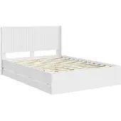 vidaXL Bedframe met opbergruimte en hoofdeinde, wit, 140 x 190 cm