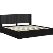 vidaXL Bedframe met opbergruimte en hoofdbord Zwart 180 x 200 cm