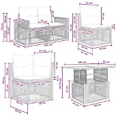 vidaXL Tuinset met 8 zitplaatsen, zwart en crème, van polyrotan