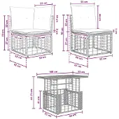 vidaXL Tuinbank Set 5 st Zwart en Donkergrijs poly rattan