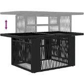 vidaXL Tuinset met 9 zitplaatsen, zwart en crème, van polyrotan