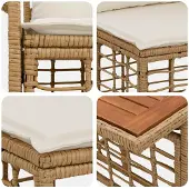vidaXL Tuinbank Set 10 st Natuurlijk en Crème Wit poly rattan
