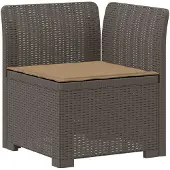 vidaXL 3-Zits Tu bank met Kussens Rattan Look 3-zits PP Lichtgrijs