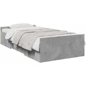 vidaXL Bedombouw met opslag Betongrijs 80 x 200 cm Bewerkt hout