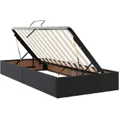 vidaXL Ottoman bedframe met opbergruimte, zwart, 90 x 190 cm, kunstleer