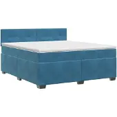 vidaXL Boxspringbed met matras Donkerblauw 140 x 190 cm Fluweel
