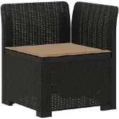 vidaXL 4-Zits Tuin Sofa met Kussens Rieten Look PP Antraciet
