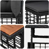 vidaXL Tuinbank Set 12 st Zwart en Donkergrijs poly rattan
