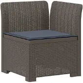 vidaXL 4-Zitter Tuin Sofa met Kussens Rattan Look PP Lichtgrijs
