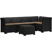 vidaXL - 5-Zits - Tuinbank - met - Kussens - Rattanlook - PP - Antraciet
