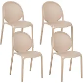 Beliani BRUGNELLO - Set van 4 tuinstoelen - Beige - Kunststof