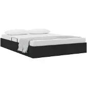 vidaXL Ottoman bedframe met opbergruimte, zwart, 140 x 190 cm, met stoffen bekleding
