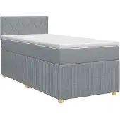 vidaXL Boxspringbed met matras Lichtgrijs 90 x 190 cm Stof