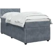 vidaXL Boxspringbed met matras Donkergrijs 90 x 190 cm Fluweel
