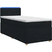 vidaXL Boxspringbed met matras, zwart, 90 x 200 cm, gestoffeerd