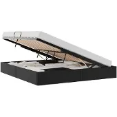 vidaXL Ottoman bedframe, zwart, 160 x 200 cm, kunstleer