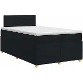 vidaXL Boxspringbed met matras Zwart 120 x 190 cm Stof