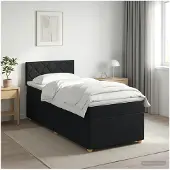 vidaXL Boxspringbed met matras met hoofdeinde Zwart 80 x 200 cm Stof