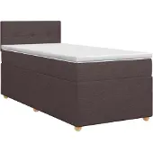 vidaXL Boxspringbed met matras Donkerbruin 90 x 190 cm Stof