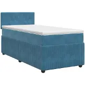 vidaXL Boxspringbed met matras Donkerblauw 100 x 200 cm Fluweel